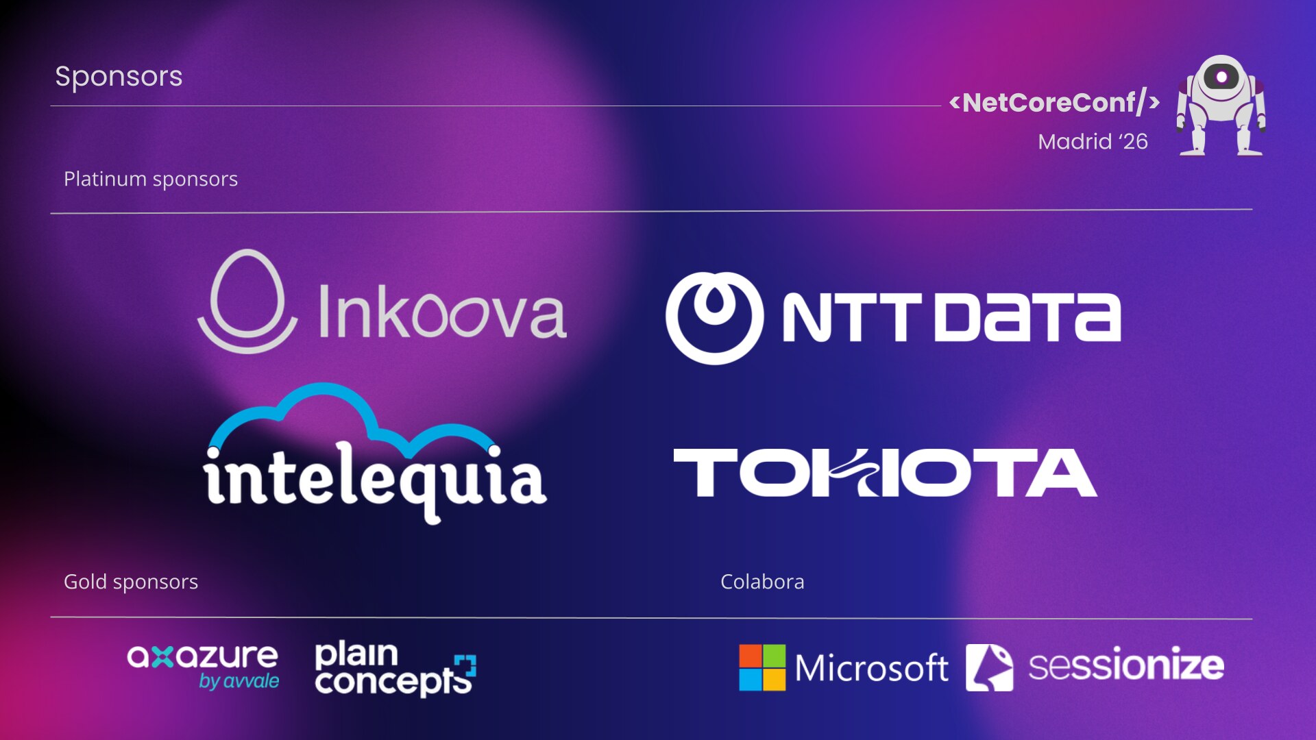 Patrocinadores de NetCoreConf Madrid 2026